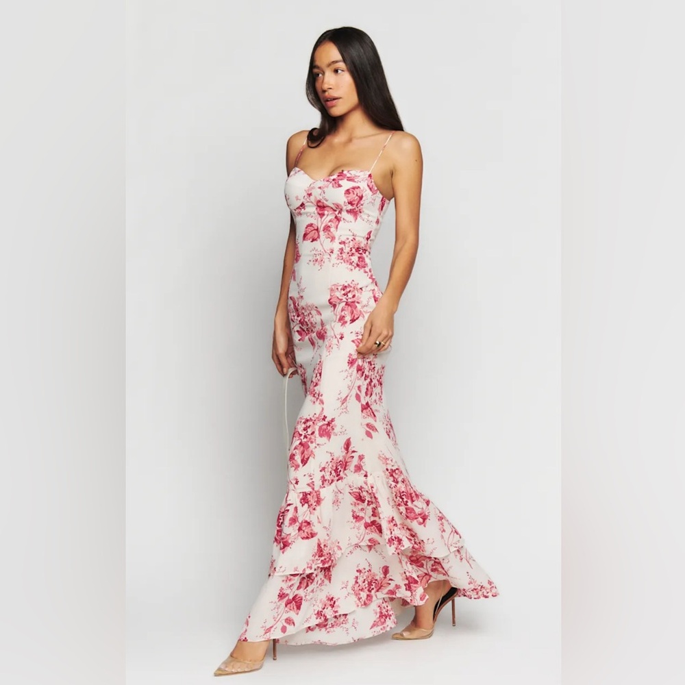 Reformation Pink and White Floral Maxi Dress